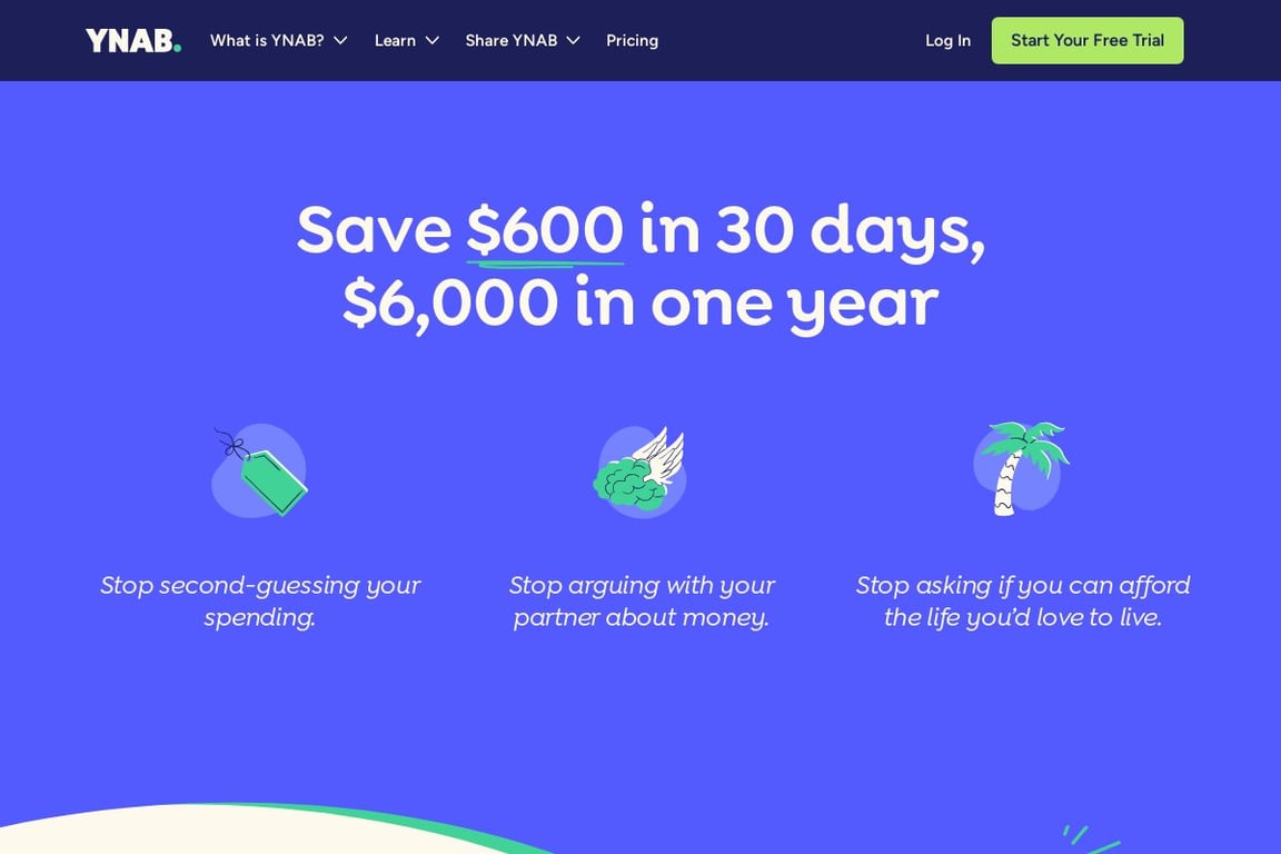 You Need a Budget (YNAB) affiliate program signup page