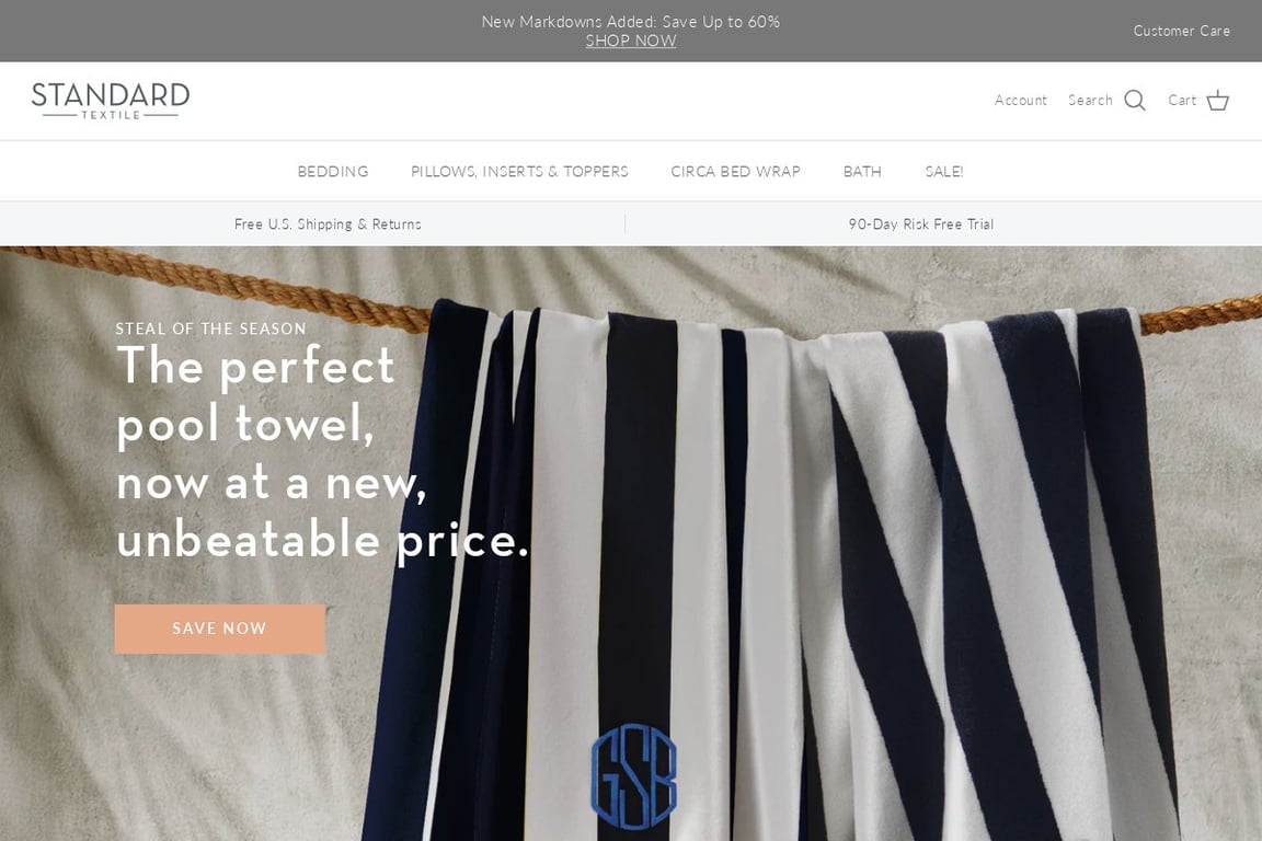 Standard Textile Home homepage