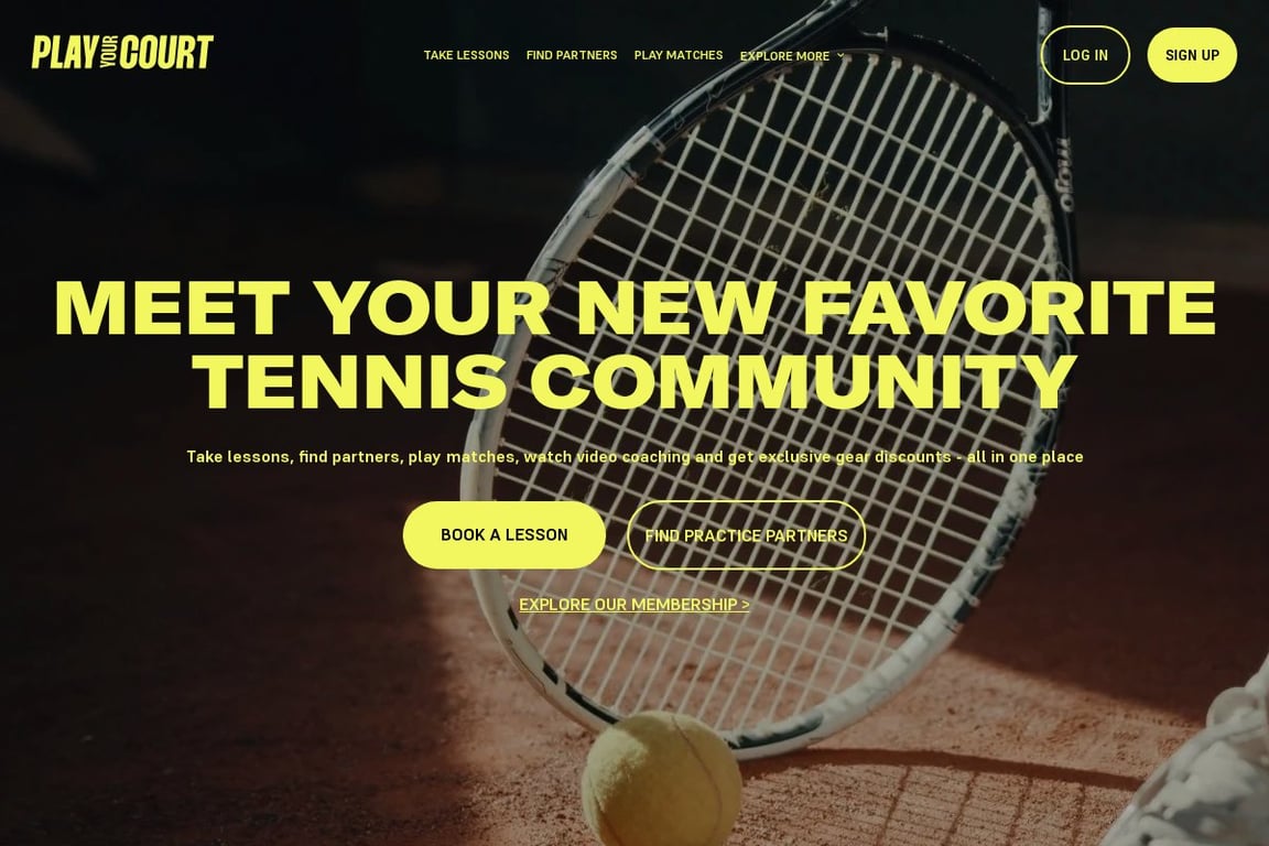 Play Your Court homepage