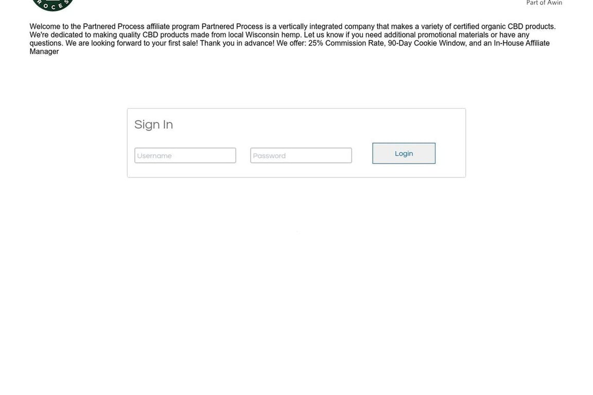 Partnered Process affiliate program signup page