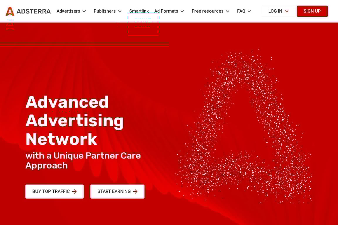 Adsterra homepage