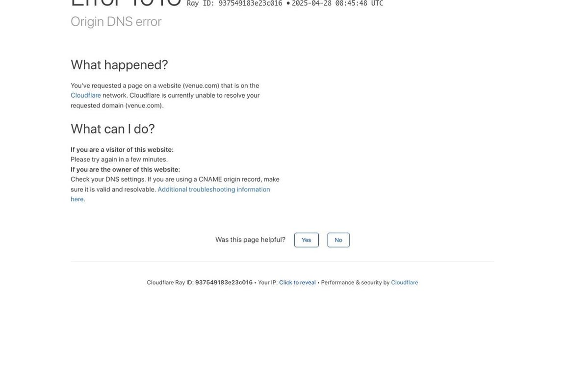 Venue homepage