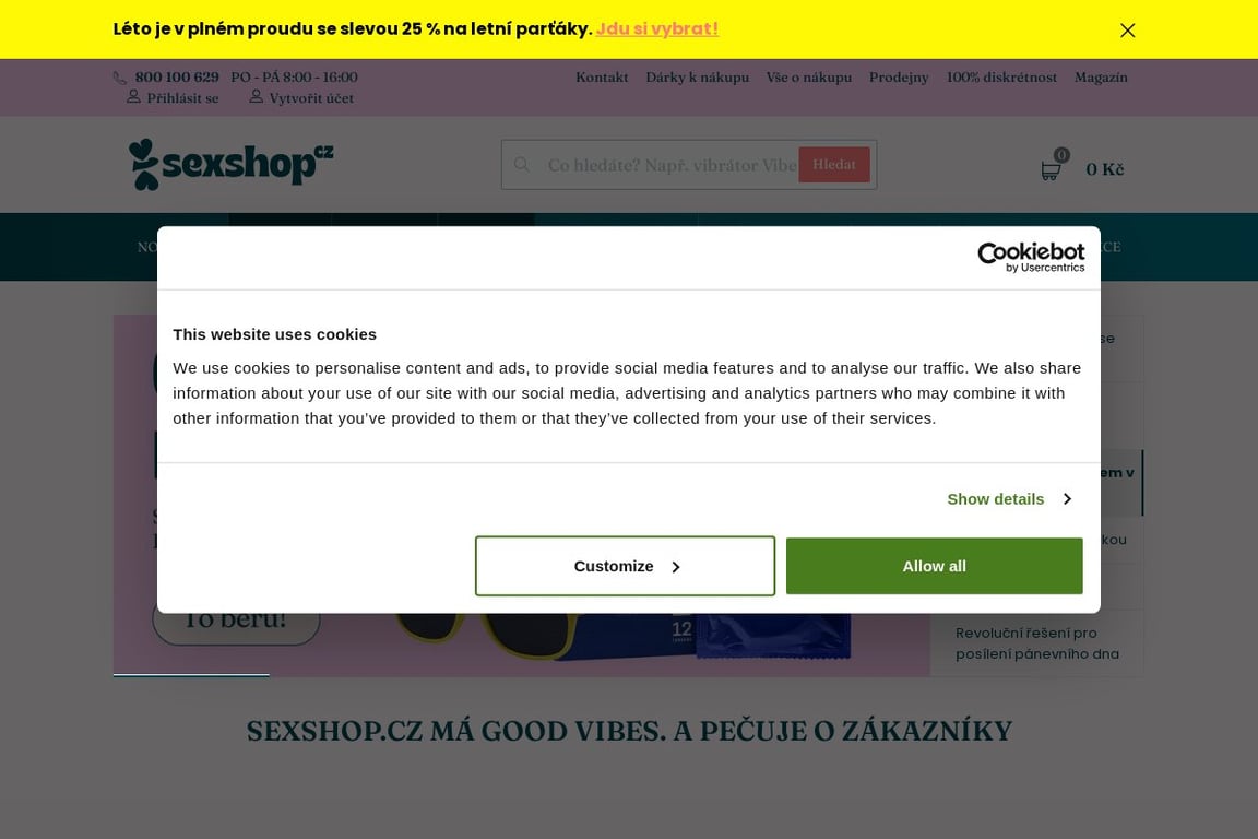 Sexshop homepage