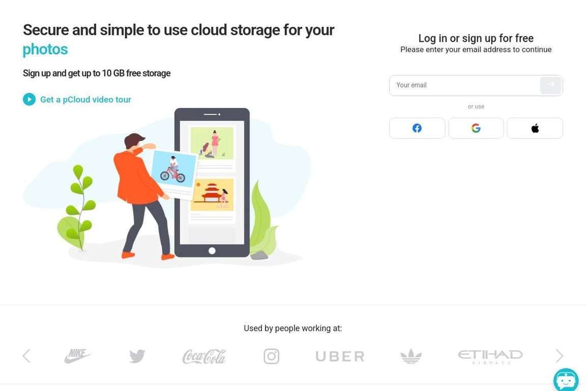 PCloud homepage