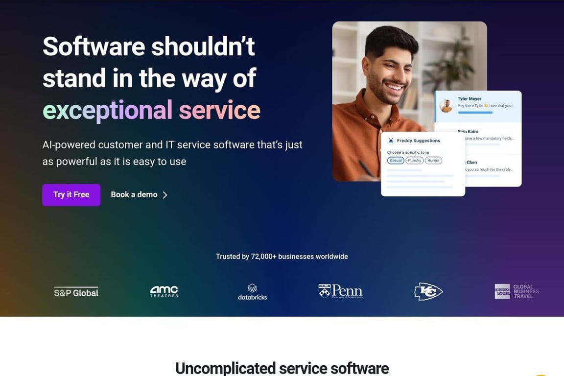Freshsales CRM homepage