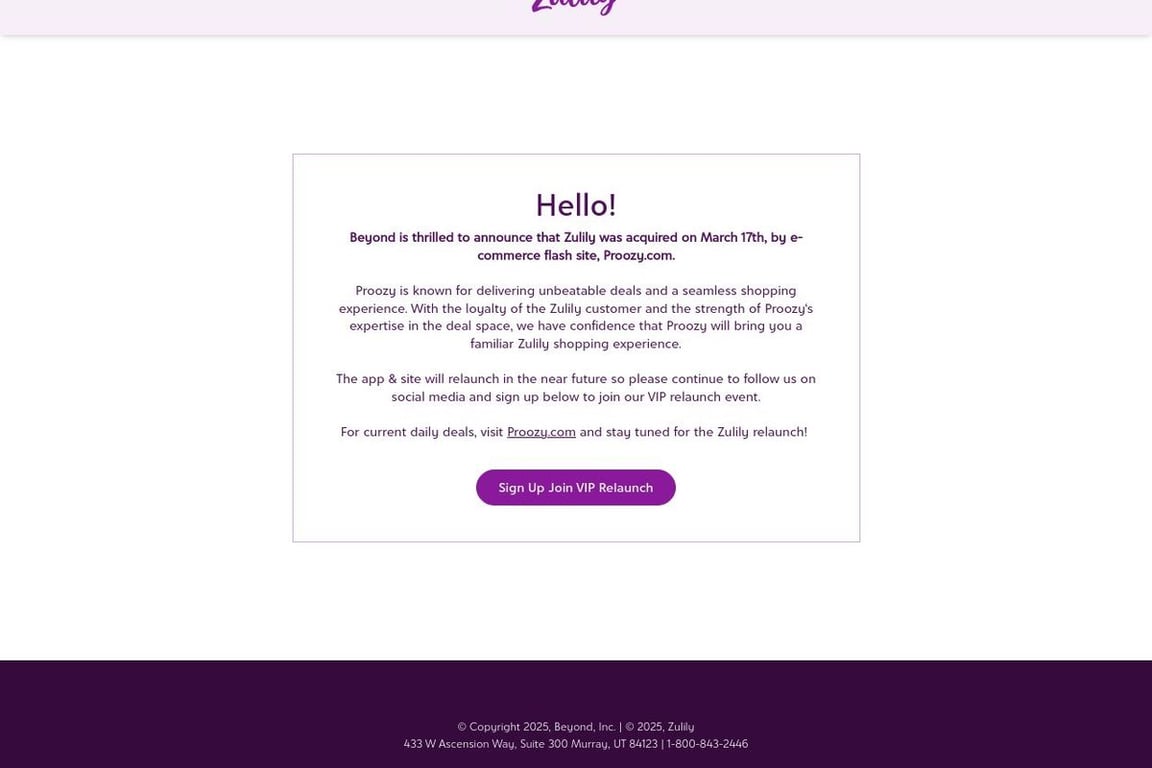 zulily homepage