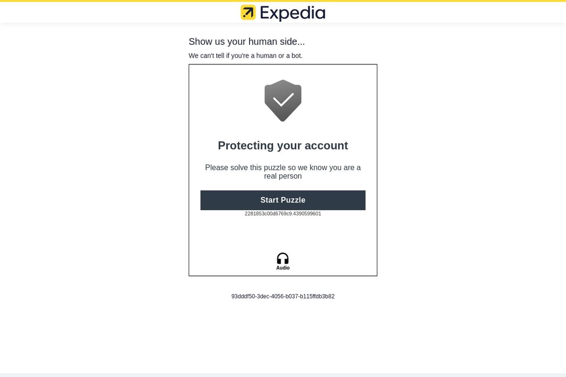 Expedia homepage