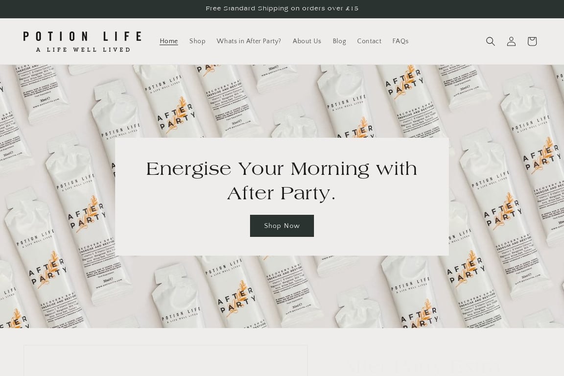 Potion Life homepage
