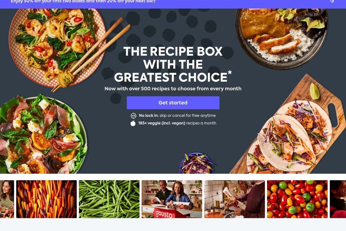 Gousto homepage