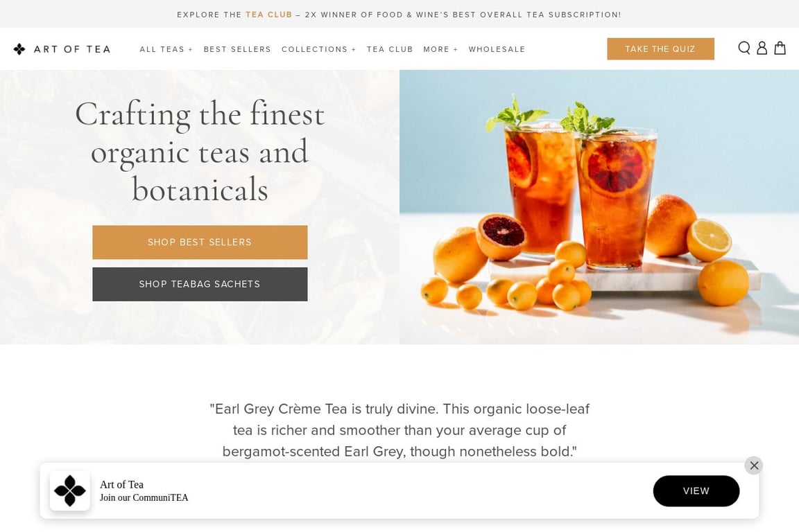 Art of Tea homepage