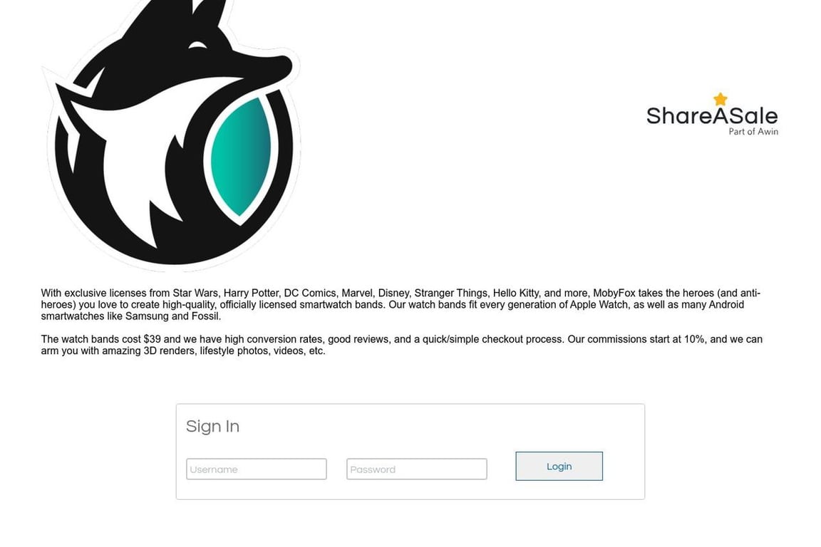 MobyFox affiliate program signup page