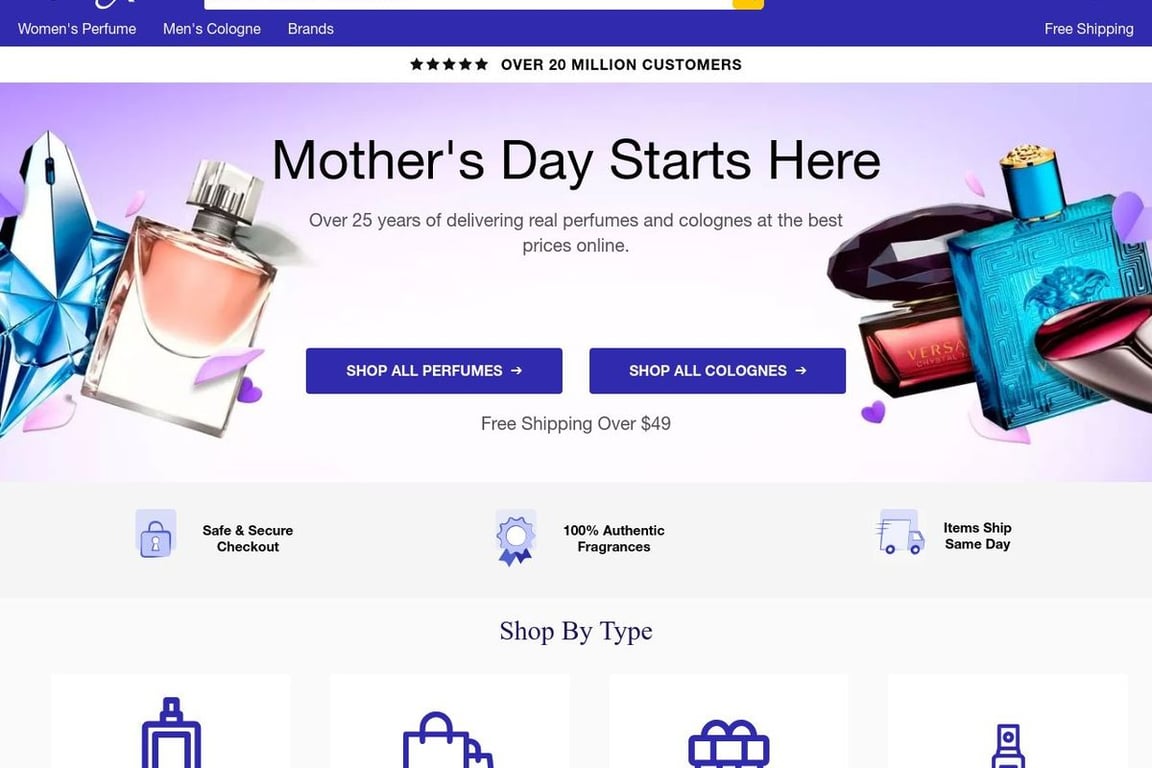 FragranceX homepage