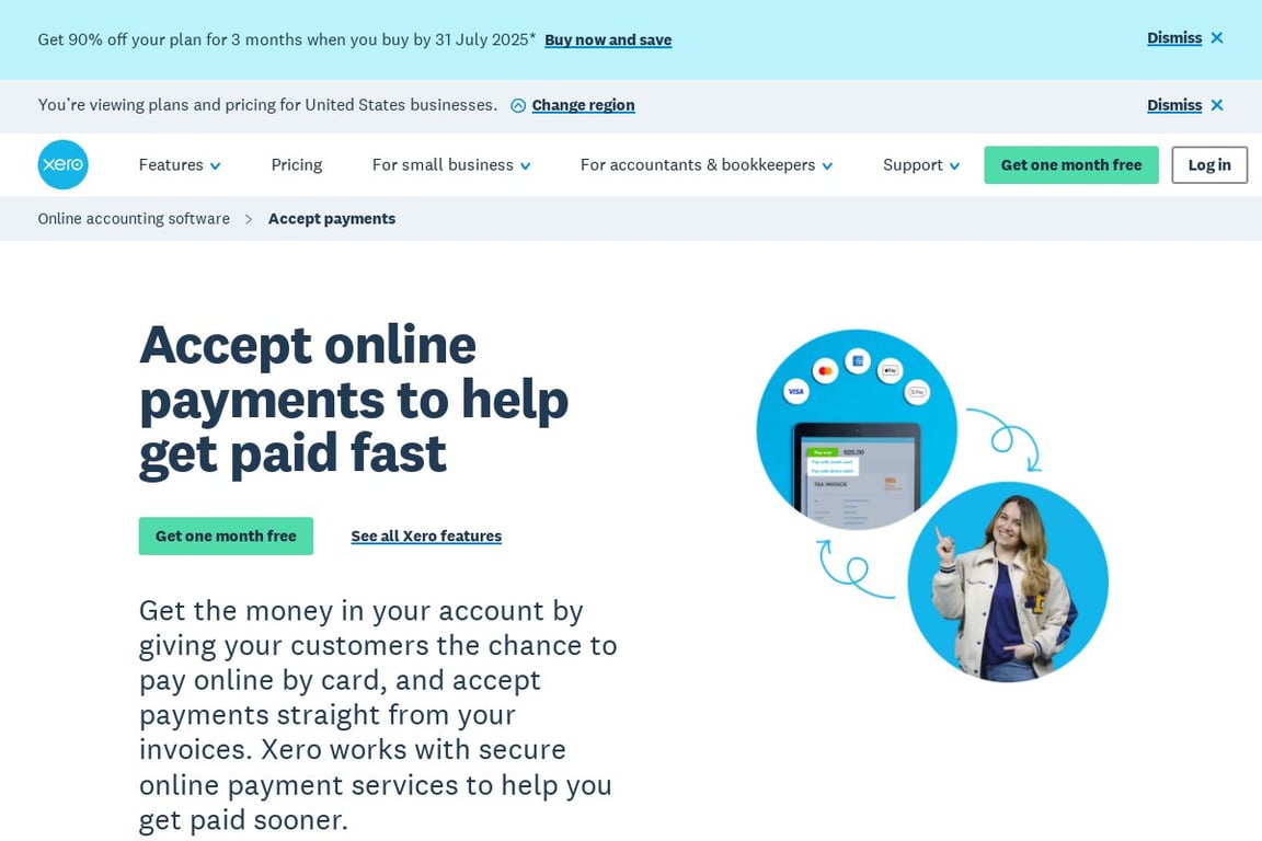 Xero homepage