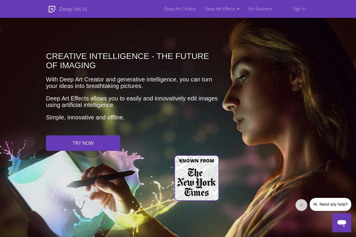 Deep Art Effects homepage