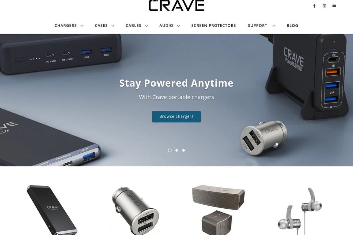 Crave homepage