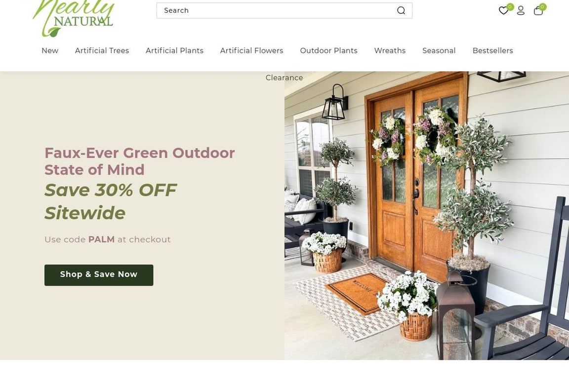 Nearly Natural homepage