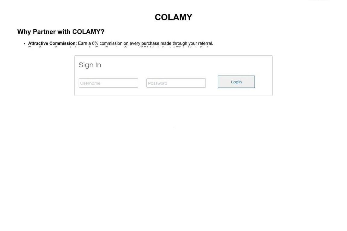 COMOCH INC affiliate program signup page