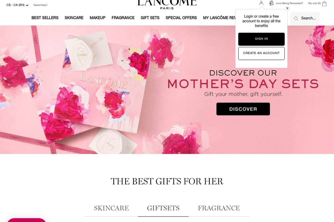 Lancome Canada homepage