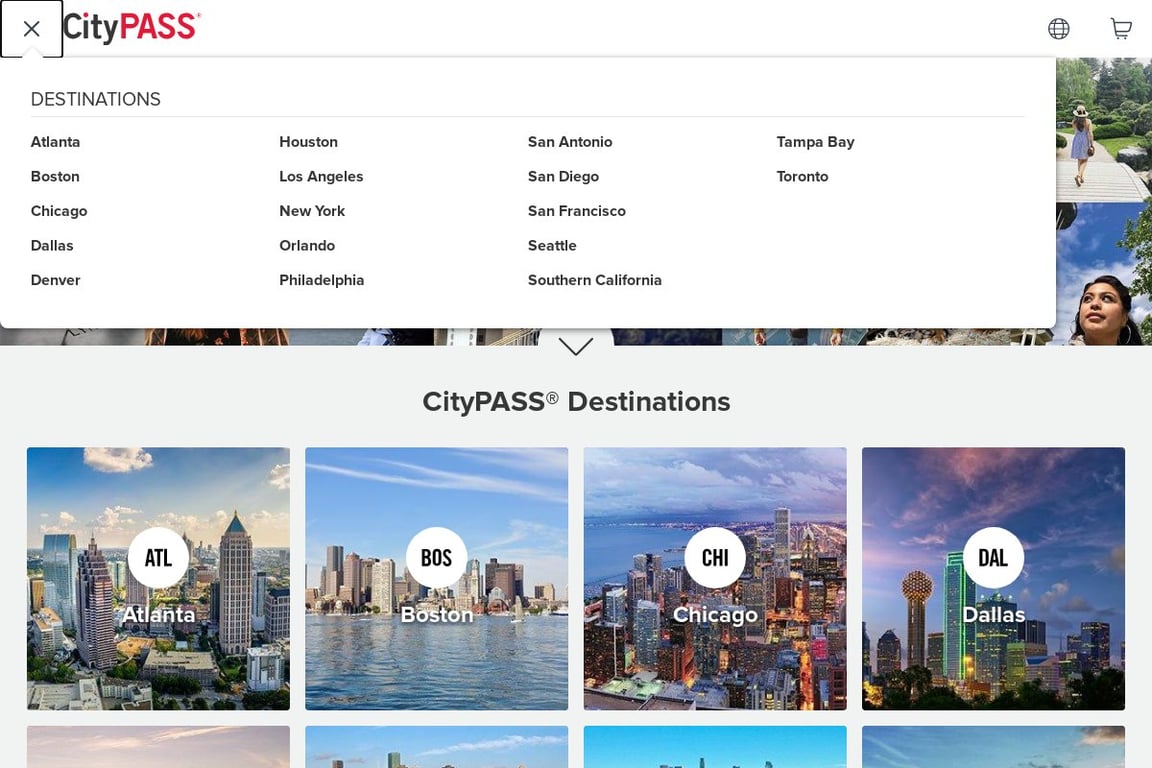 CityPASS homepage