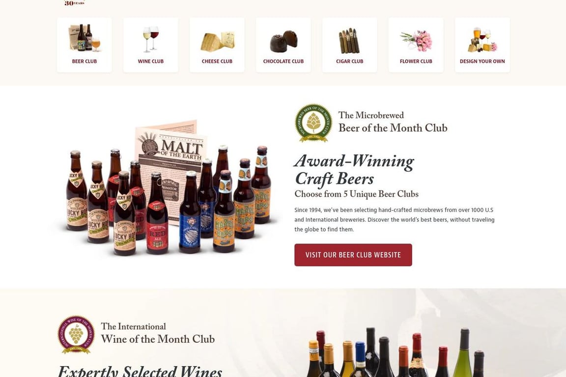 MonthlyClubs.com homepage