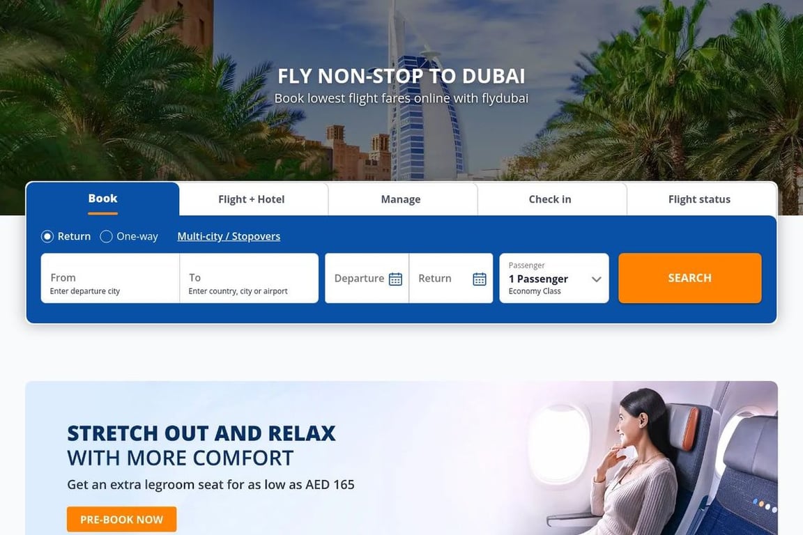 Flydubai homepage