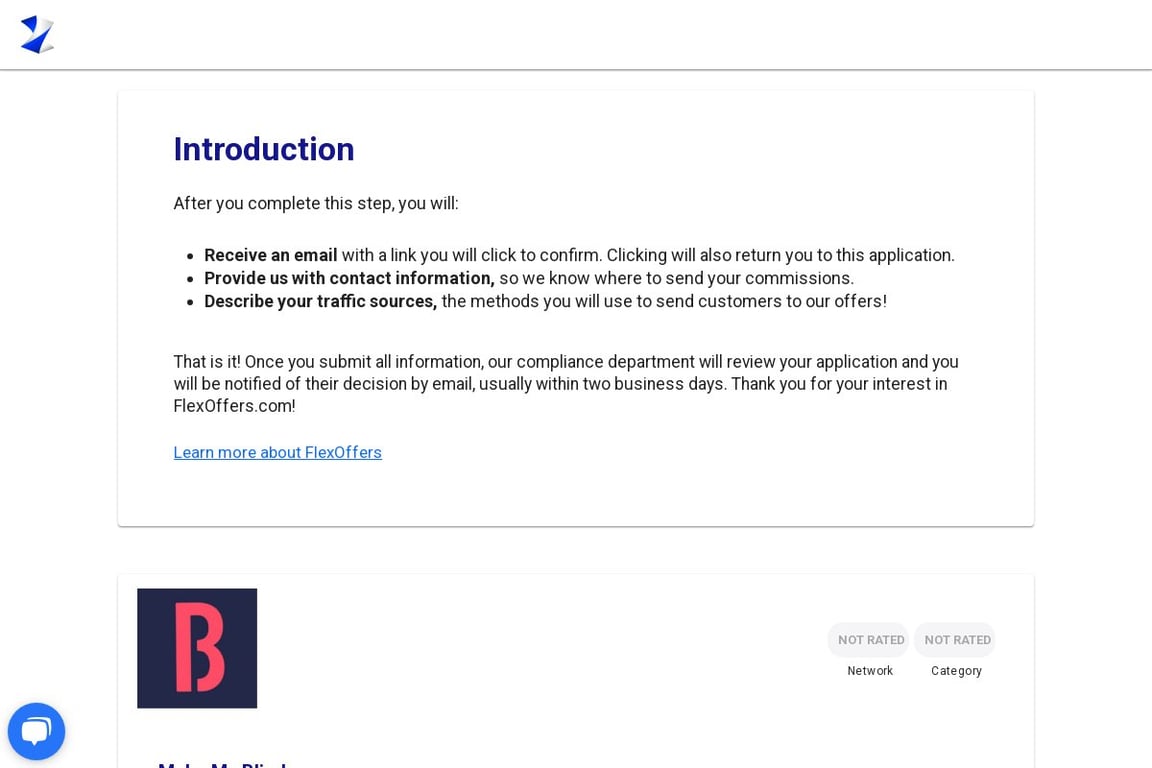 Make My Blinds affiliate program signup page