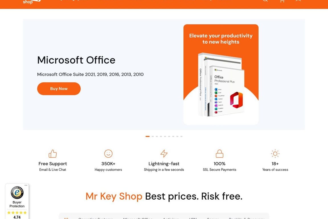 Mr Key Shop homepage