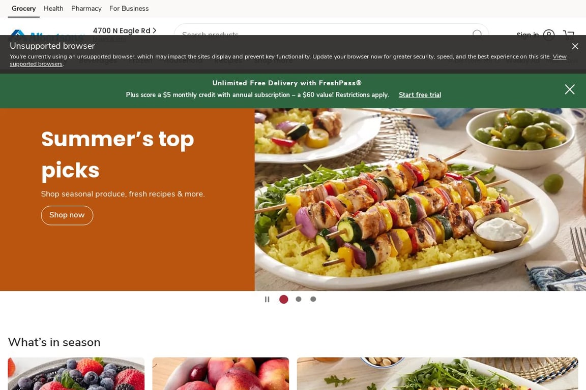 Albertsons homepage