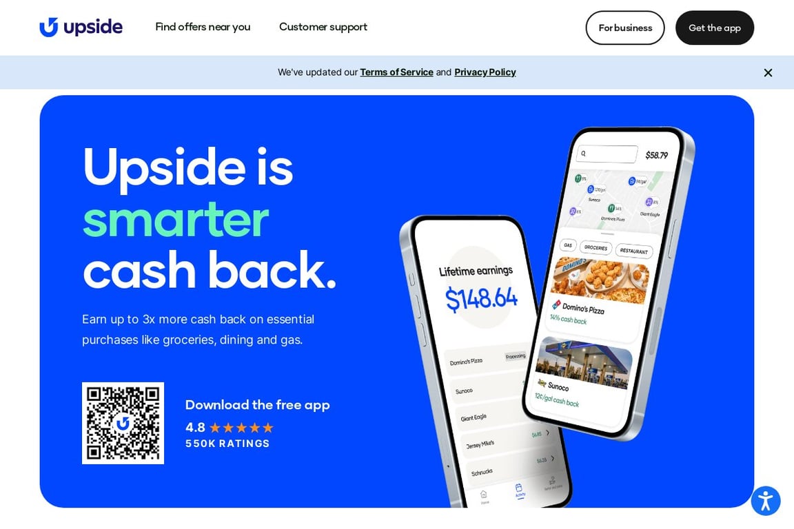 GetUpside homepage