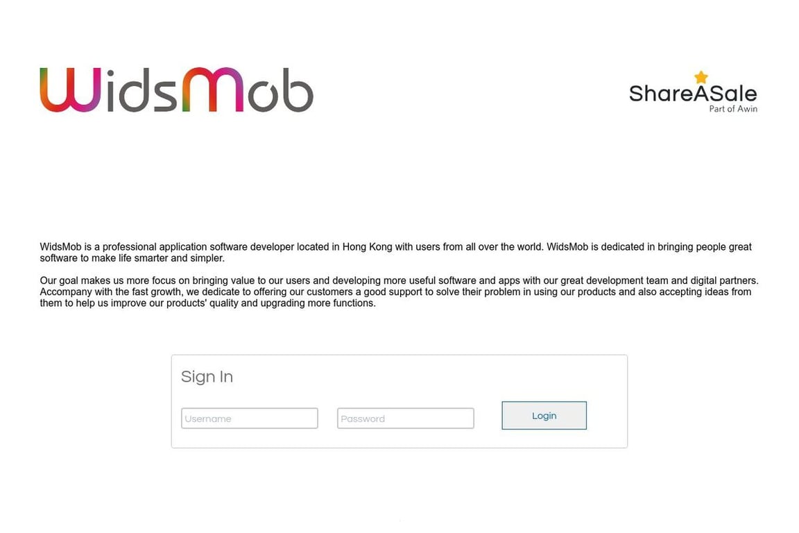 WidsMob affiliate program signup page