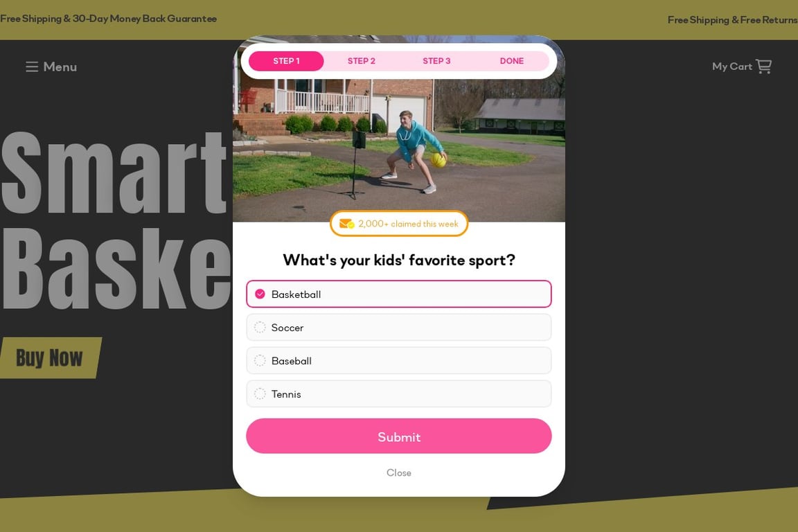 Dribbleup homepage