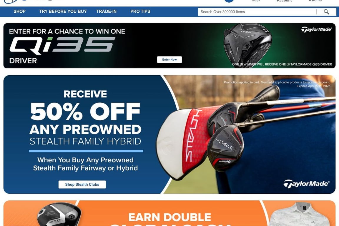 GlobalGolf homepage