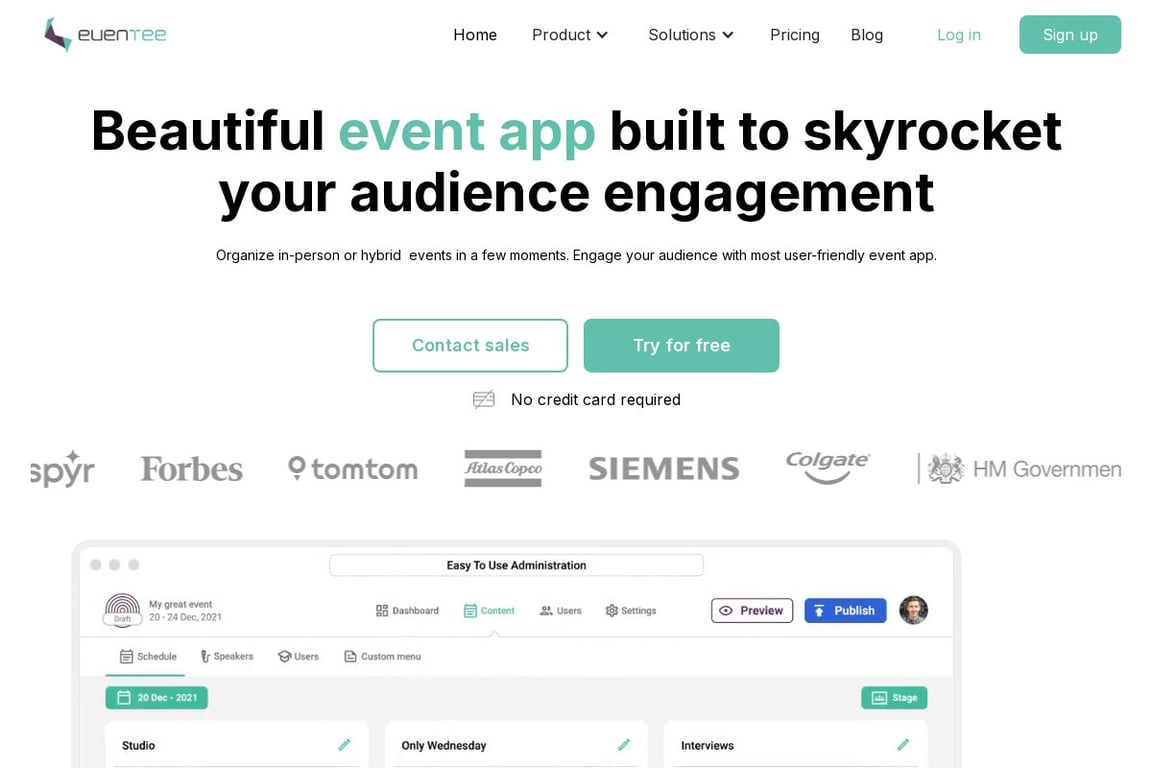 Eventee.co homepage