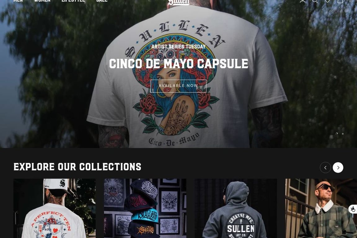 Sullen Clothing homepage