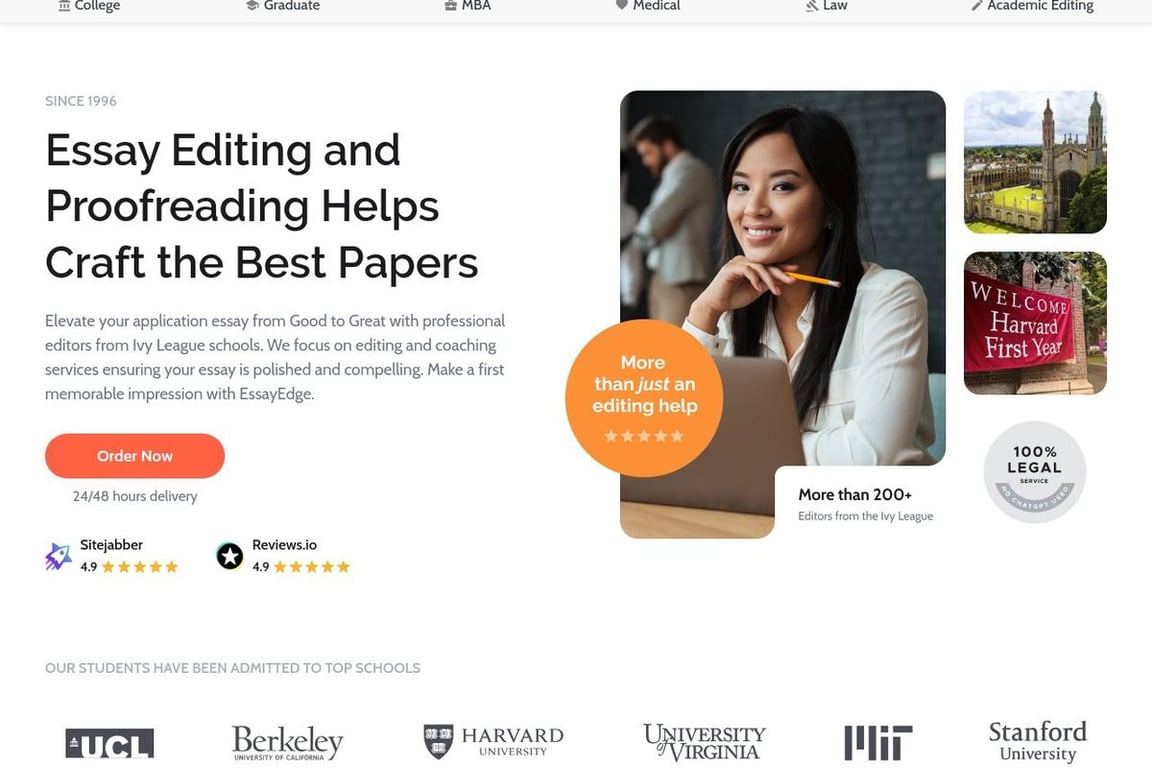 EssayEdge homepage