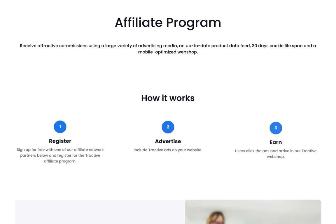 Tractive affiliate program signup page