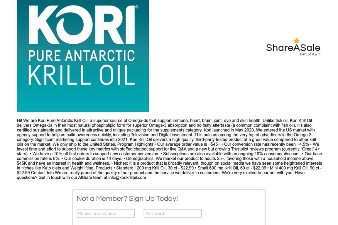 Kori Krill Oil Affiliate Program Everything You Need to Know (2024)
