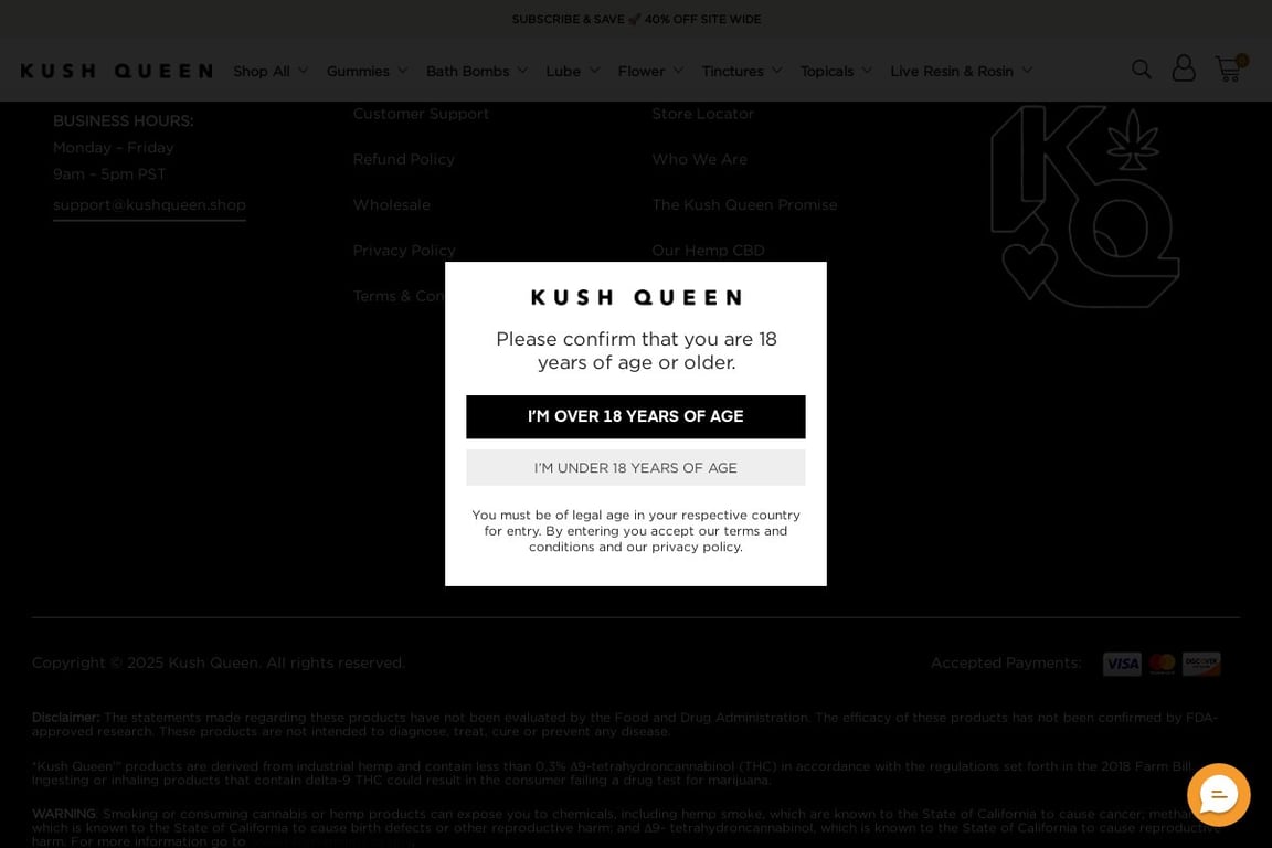 Kush Queen homepage