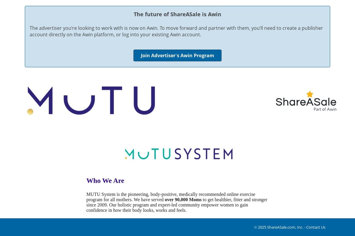 MUTU System affiliate program signup page