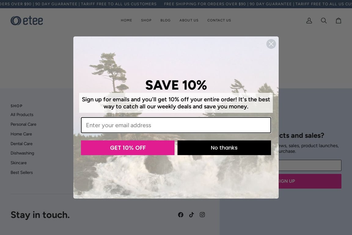 Etee affiliate program signup page
