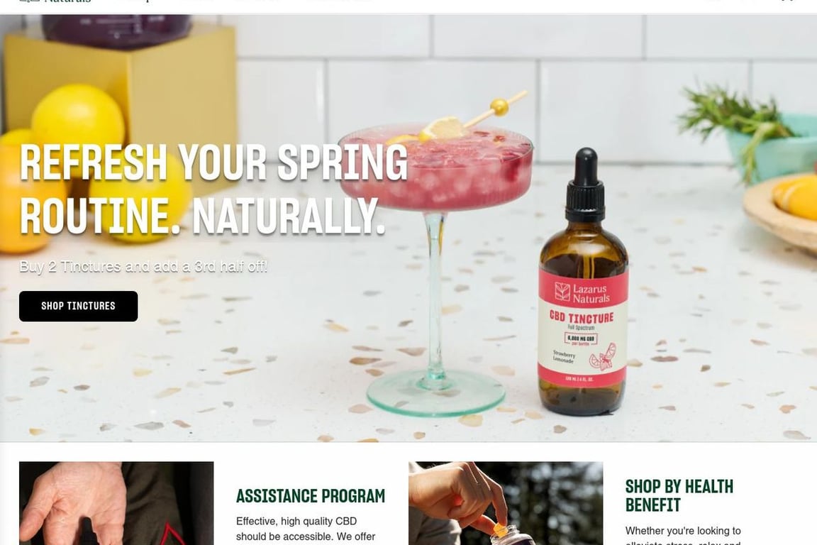 Lazarus Naturals homepage