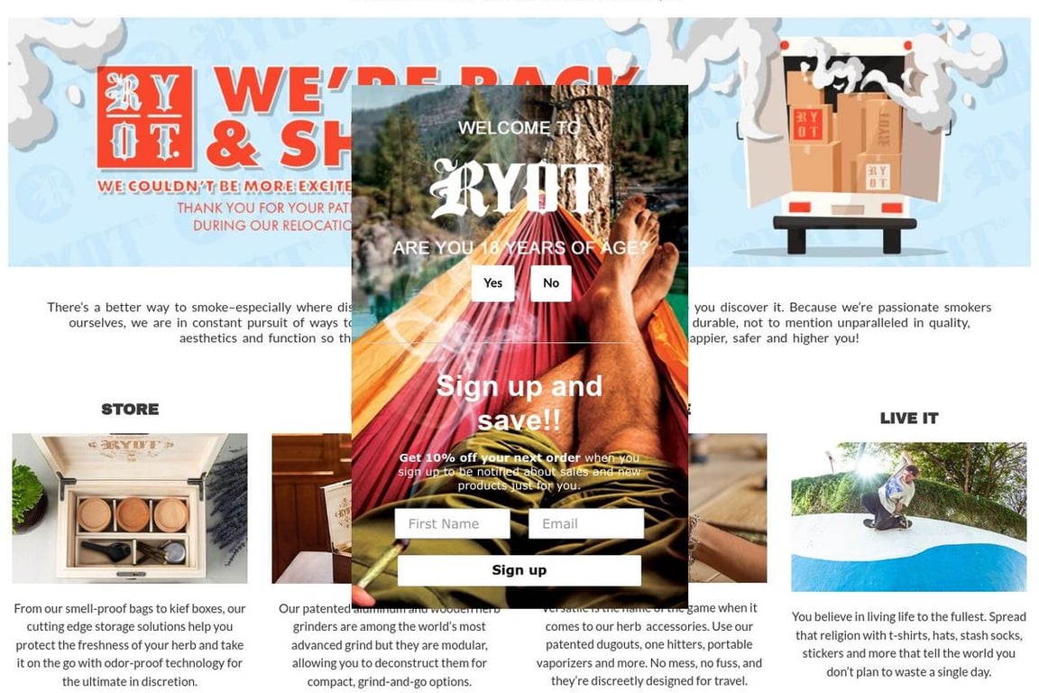 RYOT homepage