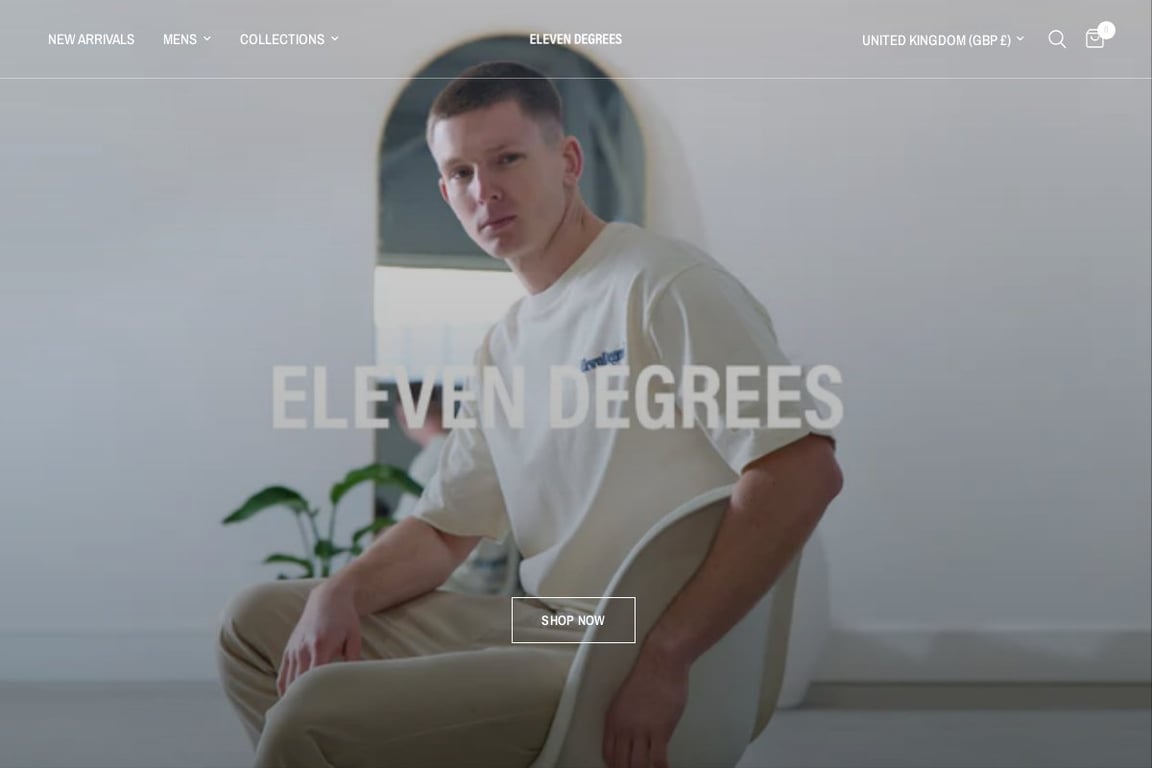 11 Degrees homepage