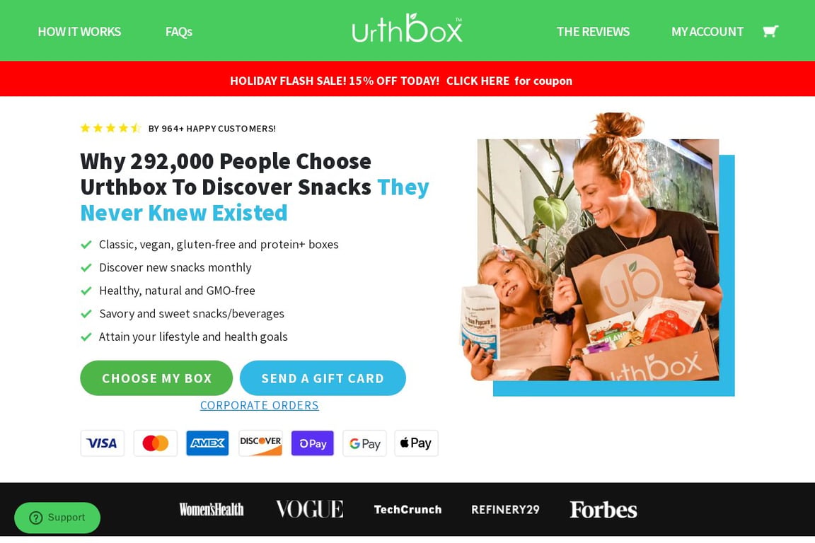 Urthbox homepage