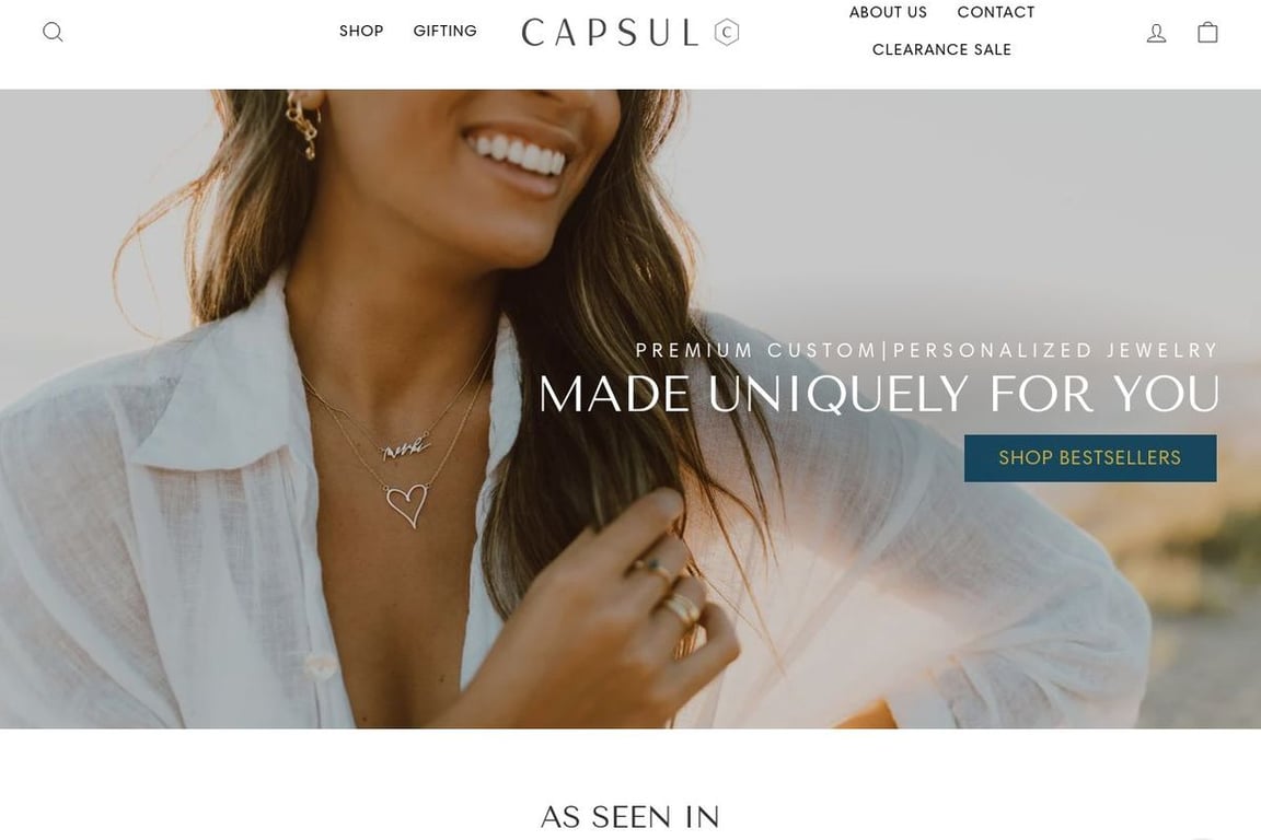 Capsul Jewelry homepage