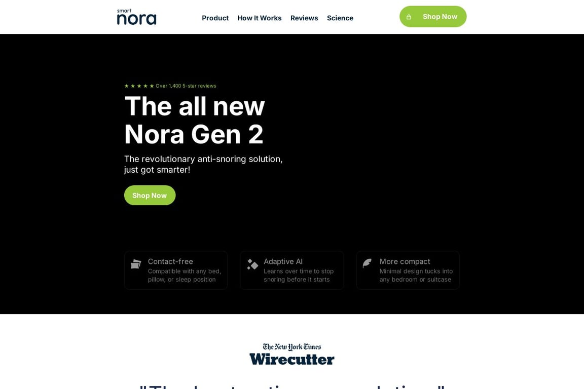 Smart Nora homepage