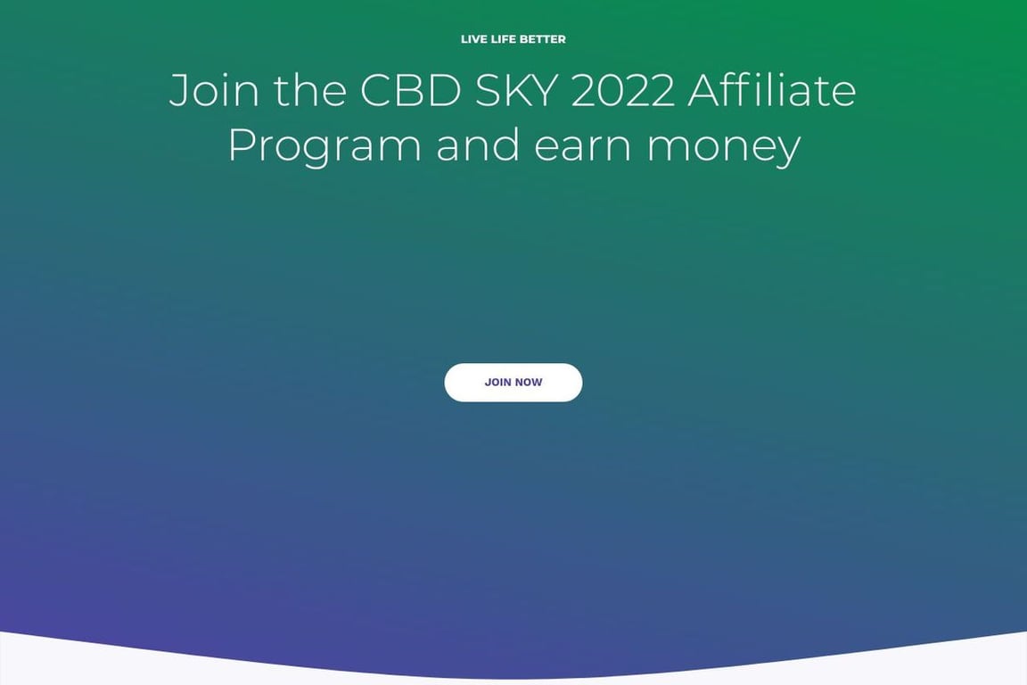 CBD SKY affiliate program signup page