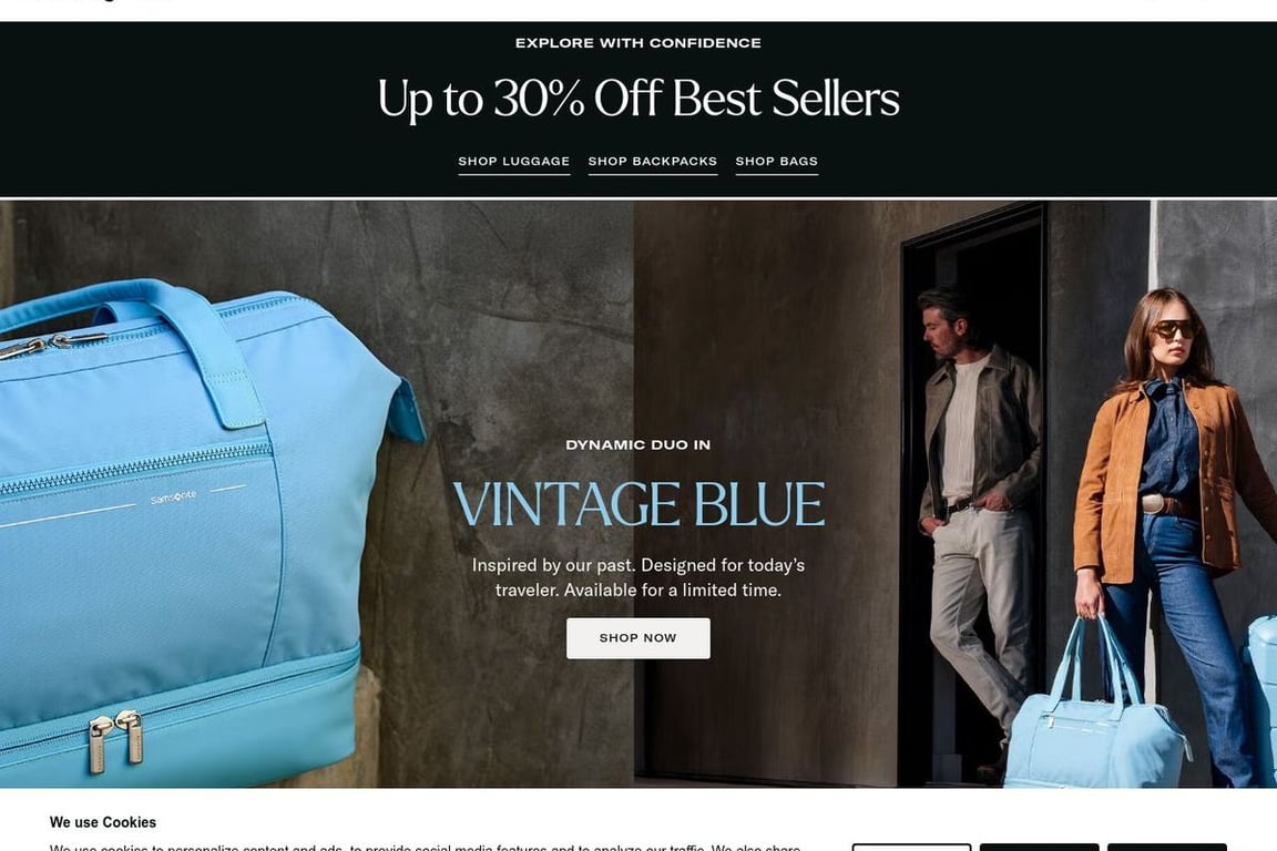 Samsonite homepage