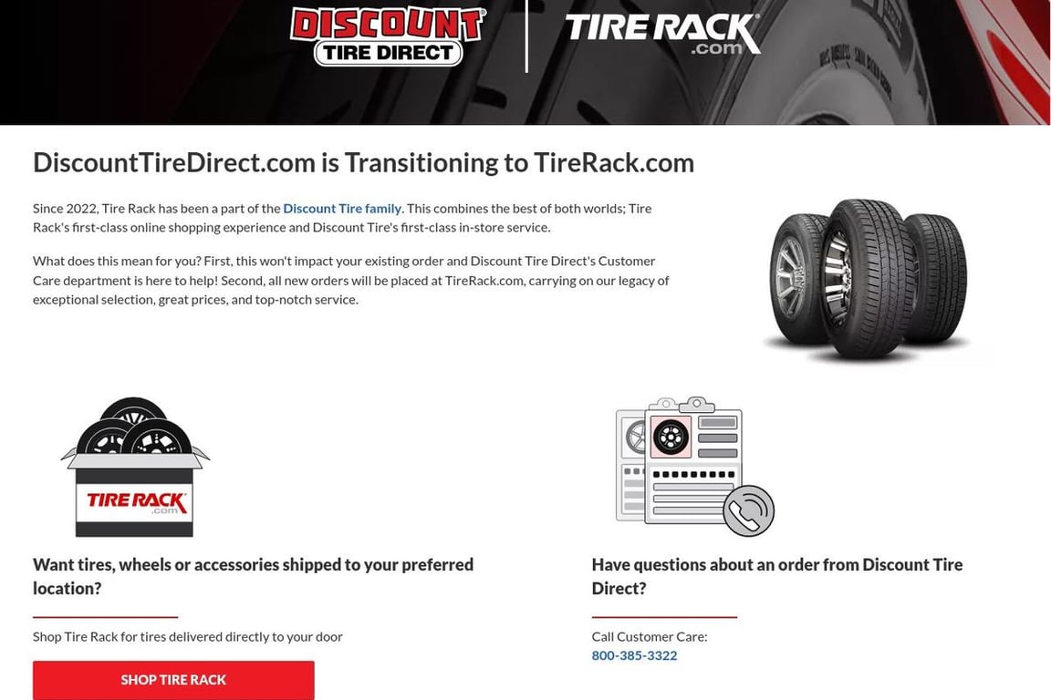 Discount Tire homepage