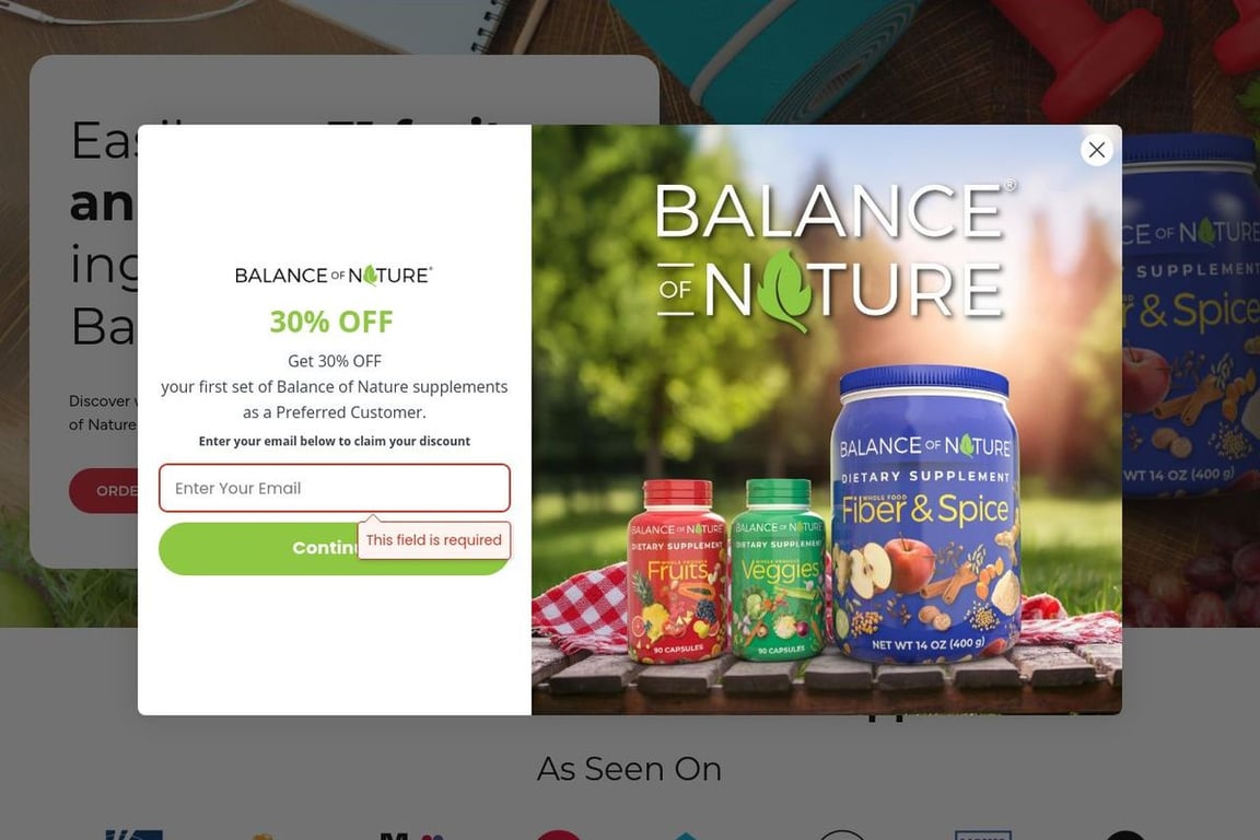 Balance of Nature homepage